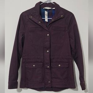 NWT L.L. Bean Raisin Classic Flannel Lined Utility Jacket Size XS